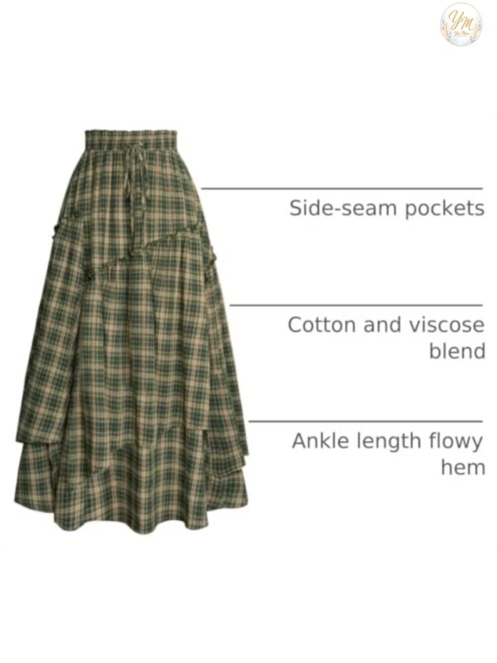 Flowy Maxi Skirt with Pockets Renaissance Pirate Style - Picture 3 of 6